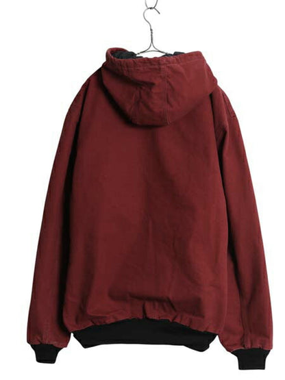 US企画 カーハート アクティブ ジャケット メンズ XL / 古着 CARHARTT ダック パーカー メッシュ ライナー フルジップ 大きいサイズ エンジ