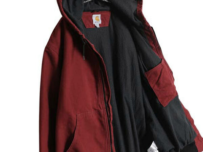 US企画 カーハート アクティブ ジャケット メンズ XL / 古着 CARHARTT ダック パーカー メッシュ ライナー フルジップ 大きいサイズ エンジ