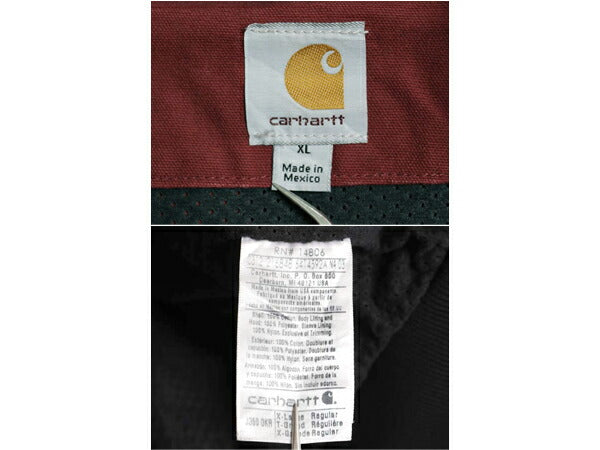 US企画 カーハート アクティブ ジャケット メンズ XL / 古着 CARHARTT ダック パーカー メッシュ ライナー フルジップ 大きいサイズ エンジ