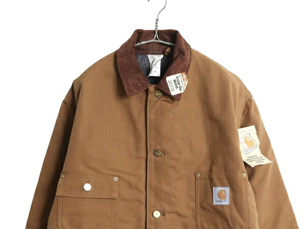 デッドストック 90s USA製 カーハート チョア コート メンズ XL / オールド ダック カバーオール ジャケット ブランケット ライナー付き 茶