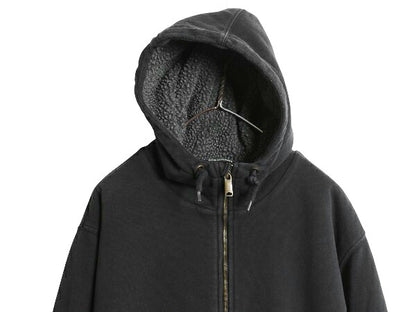 US企画 カーハート 裏 ボア フルジップ スウェット パーカー メンズ L パイル フリース ジャケット トレーナー Rain Defender 撥水加工 黒