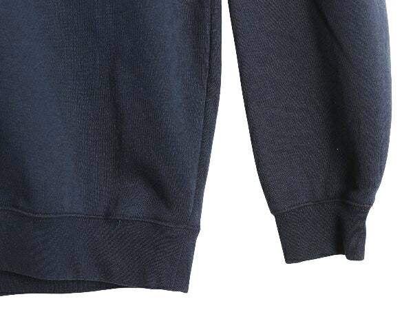 US企画 カーハート ポケット付き クルーネック スウェット メンズ L / 古着 裏起毛 トレーナー ワンポイント ロゴ ミッドウェイト 前V 紺