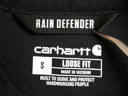 US企画 カーハート スウェット フード パーカー メンズ S 古着 ヘビーウェイト トレーナー プルオーバー 裏起毛 Rain Defender 撥水加工 黒