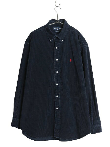 90s ラルフローレン 細畝 コーデュロイ 長袖 ボタンダウン シャツ メンズ XL 古着 オールド ポロ ヘビーウェイト 長袖シャツ 大きいサイズ