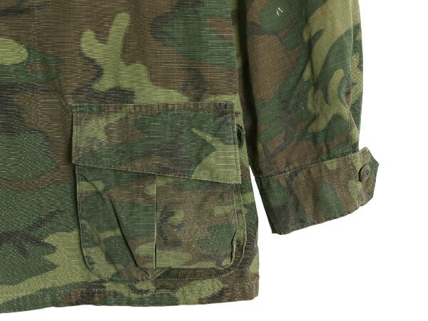 60s 米軍実物 US ARMY ジャングルファティーグ ジャケット SMALL REGULAR 69年製 ヴィンテージ ERDL グリーンリーフ カモ 迷彩 軍物