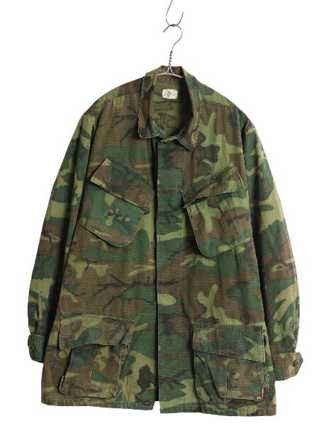 60s 米軍実物 US ARMY ジャングルファティーグ ジャケット SMALL REGULAR 69年製 ヴィンテージ ERDL グリーンリーフ カモ 迷彩 軍物