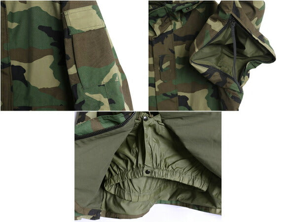 90s 米軍実物 US ARMY ECWCS ゴアテックス ウッドランドカモ 迷彩 ミリタリー ジャケット MEDIUM SHORT オールド 96年製 1st GEN パーカー
