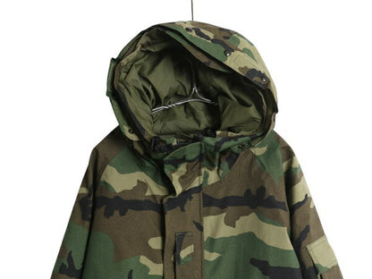 90s 米軍実物 US ARMY ECWCS ゴアテックス ウッドランドカモ 迷彩 ミリタリー ジャケット MEDIUM SHORT オールド 96年製 1st GEN パーカー