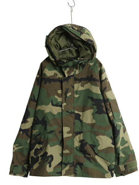 90s 米軍実物 US ARMY ECWCS ゴアテックス ウッドランドカモ 迷彩 ミリタリー ジャケット MEDIUM SHORT オールド 96年製 1st GEN パーカー