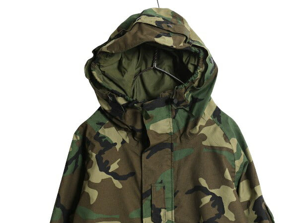 90s 米軍実物 US ARMY ECWCS ゴアテックス ウッドランドカモ 迷彩 ミリタリー ジャケット LARGE SHORT オールド 98年製 1st GEN パーカー