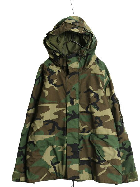 90s 米軍実物 US ARMY ECWCS ゴアテックス ウッドランドカモ 迷彩 ミリタリー ジャケット LARGE SHORT オールド 98年製 1st GEN パーカー