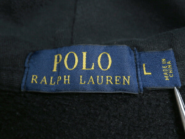 ポロベア ポロ ラルフローレン フルジップ スウェット フード パーカー メンズ L / トレーナー 裏起毛 ワンポイント 刺繍 キャラクター 黒