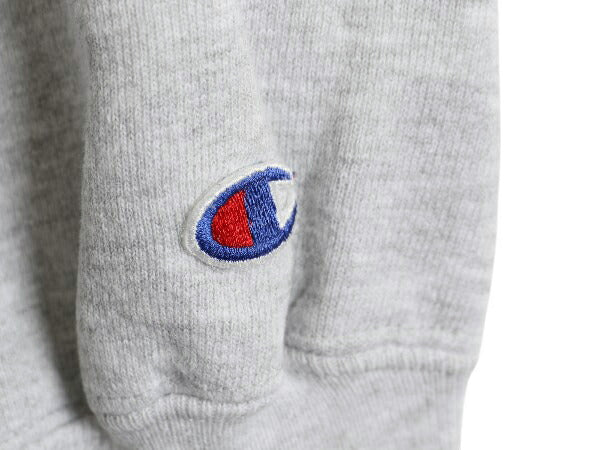 90s USA製 チャンピオン リバースウィーブ カレッジ 刺繍 スウェット メンズ L / オールド トレーナー 裏起毛 ヘビーウェイト 目付き 杢灰