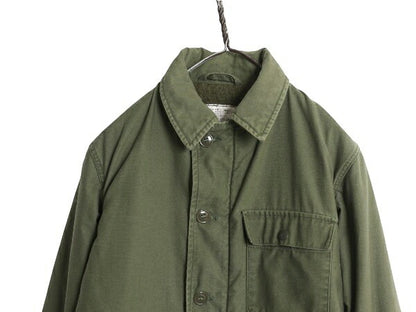 80s 米軍実物 USN ネイビー A-2 デッキ ジャケット メンズ S / 71年製 ヴィンテージ NAVY ミリタリー 軍物 裏ボア ライナー付き ブルゾン