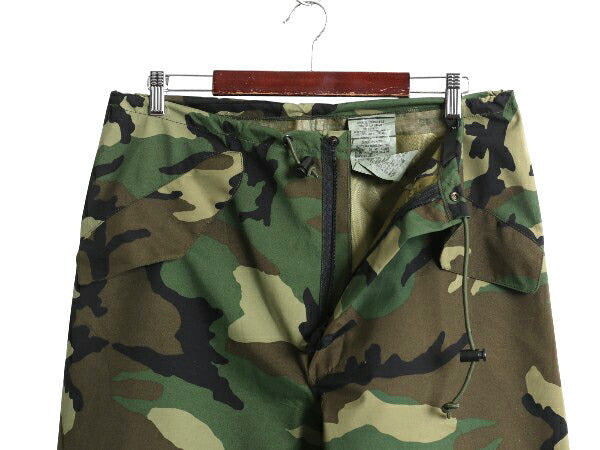 デッドストック 90s 米軍実物 US ARMY ウッドランド カモ オーバー パンツ MEDIUM LONG 新品 ECWCS ゴアテックス ミリタリー ナイロン 迷彩