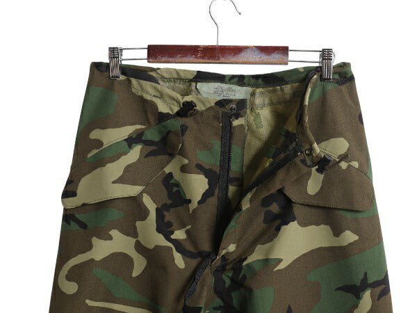 デッドストック 90s 米軍実物 US ARMY ウッドランド カモ オーバー パンツ SMALL LONG 新品 ECWCS ゴアテックス ミリタリー ナイロン 迷彩