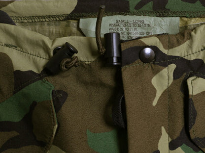 デッドストック 90s 米軍実物 US ARMY ウッドランド カモ オーバー パンツ SMALL LONG 新品 ECWCS ゴアテックス ミリタリー ナイロン 迷彩