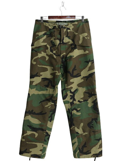 デッドストック 90s 米軍実物 US ARMY ウッドランド カモ オーバー パンツ SMALL LONG 新品 ECWCS ゴアテックス ミリタリー ナイロン 迷彩