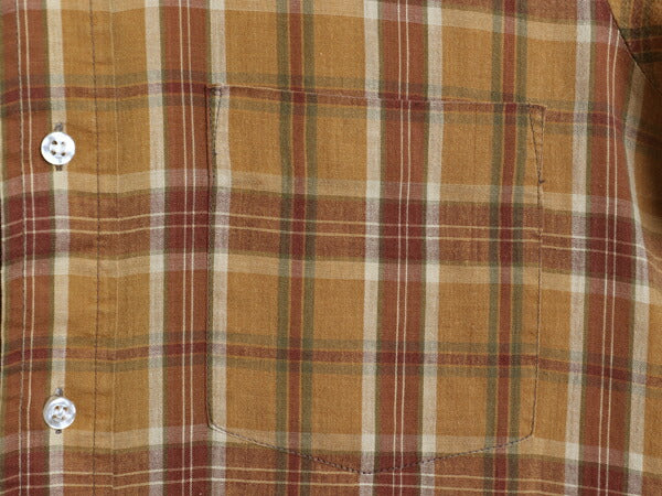 70s Golden Line チェック 3点留め ボタンダウン 長袖 シャツ メンズ M / 古着 ヴィンテージ シワになりにくい 薄手 ノーアイロン BDシャツ