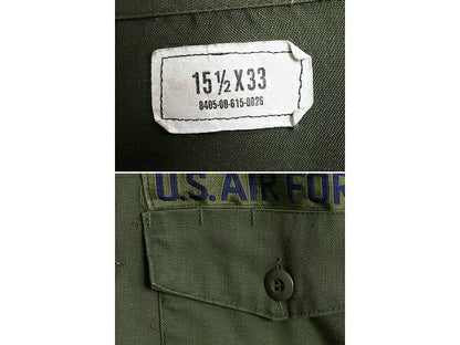 80s 米軍実物 US AIR FORCE ユーティリティ シャツ メンズ M / 85年製 ヴィンテージ ミリタリー アーミー 軍物 OG507 オリーブ フルパッチ