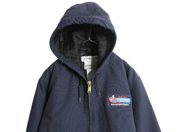デッドストック US企画 カーハート アクティブ ジャケット メンズ M / 新品 ダック パーカー 中綿 キルティング ライナー フルジップ 企業