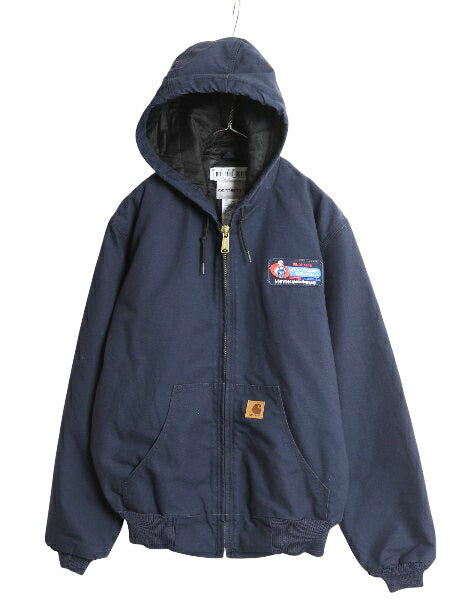 デッドストック US企画 カーハート アクティブ ジャケット メンズ M / 新品 ダック パーカー 中綿 キルティング ライナー フルジップ 企業