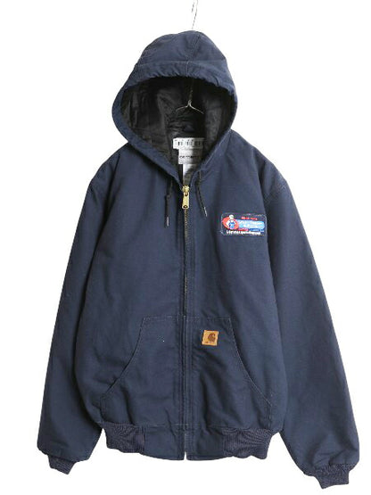 デッドストック US企画 カーハート アクティブ ジャケット メンズ M / 新品 ダック パーカー 中綿 キルティング ライナー フルジップ 企業