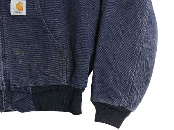 US企画 90s USA製 カーハート アクティブ ジャケット メンズ XL オールド ワーク ダック パーカー メッシュ ライナー 大きいサイズ 企業 紺