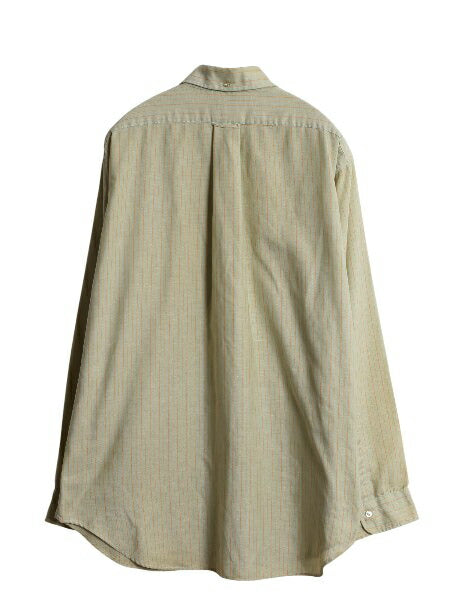 60s House of Yorke ストライプ 3点留め ボタンダウン 長袖 シャツ メンズ L ヴィンテージ オックスフォード シワになりにくい カジュアル