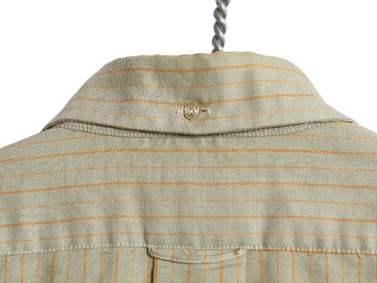 60s House of Yorke ストライプ 3点留め ボタンダウン 長袖 シャツ メンズ L ヴィンテージ オックスフォード シワになりにくい カジュアル