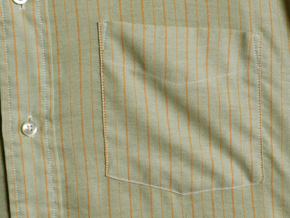 60s House of Yorke ストライプ 3点留め ボタンダウン 長袖 シャツ メンズ L ヴィンテージ オックスフォード シワになりにくい カジュアル