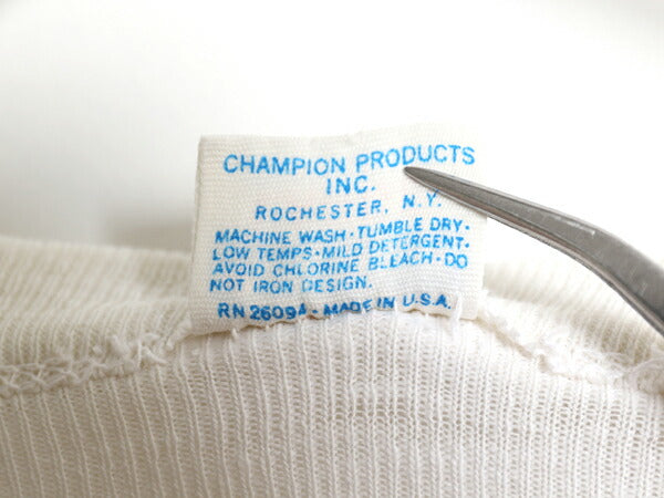 雰囲気系 70s USA製 チャンピオン ハーバード カレッジ 染込み プリント ベースボール Tシャツ L メンズ M 程 ヴィンテージ 7分袖 バータグ