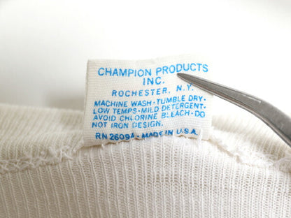 雰囲気系 70s USA製 チャンピオン ハーバード カレッジ 染込み プリント ベースボール Tシャツ L メンズ M 程 ヴィンテージ 7分袖 バータグ