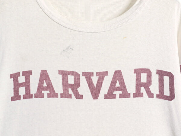 雰囲気系 70s USA製 チャンピオン ハーバード カレッジ 染込み プリント ベースボール Tシャツ L メンズ M 程 ヴィンテージ 7分袖 バータグ