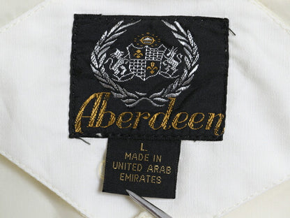 90s Aberdeen ダービー ジャケット メンズ L 古着 オールド フルジップ ジャンパー ブルゾン カップショルダー スイングトップ シンプル 白