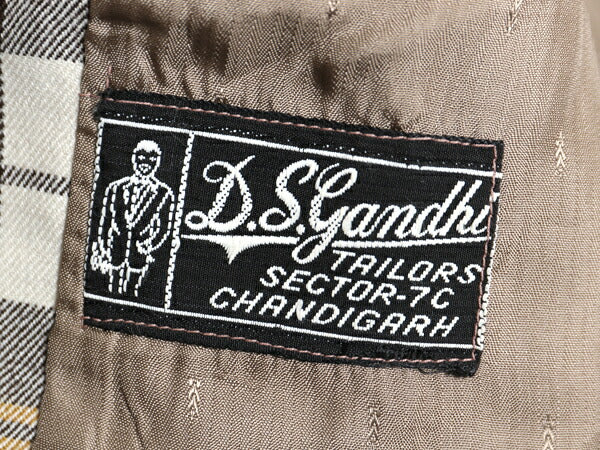 60s 70s D.S.Gandhi ウール テーラード ジャケット メンズ L 程 / ヴィンテージ ブレザー スーツ チェック きれいめ トラッド マルチカラー