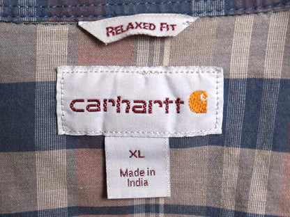 US企画 カーハート チェック ボタンダウン 長袖 シャツ メンズ XL Carhartt ワーク コットン マルチカラー ポケット付き 大きいサイズ 廃盤