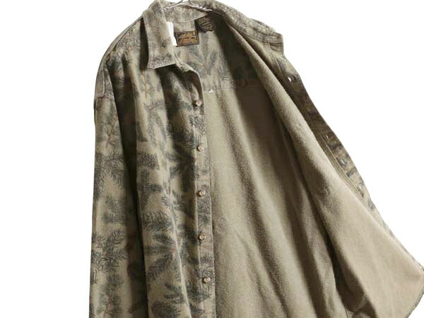 90s USA製 エディーバウアー 総柄 プリント フランネル シャツ メンズ XL / 古着 黒タグ ヘビーウェイト ネルシャツ シャモア 大きいサイズ
