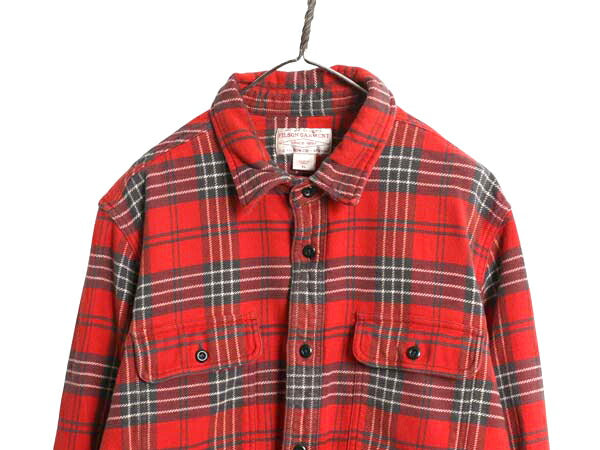 フィルソン チェック 長袖 ヘビーフランネル シャツ メンズ XL 大きいサイズ ヴィンテージ ネルシャツ 長袖シャツ ワークシャツ カジュアル