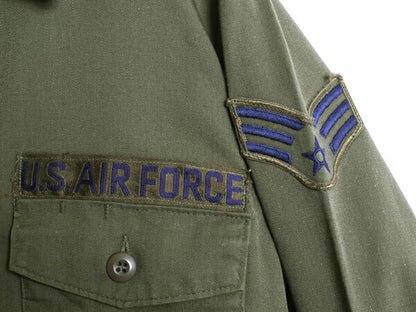 70s 米軍実物 US AIR FORCE ユーティリティ シャツ メンズ M 程 78年製 ヴィンテージ ミリタリー アーミー 軍物 長袖シャツ OG507 ワッペン