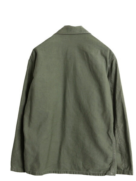 60s 米軍実物 US ARMY コットン サテン ユーティリティ シャツ L 程 古着 ヴィンテージ ミリタリー 軍物 1st 後期 筒袖 OG107 長袖シャツ