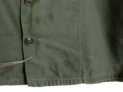 60s 米軍実物 US ARMY コットン サテン ユーティリティ シャツ L 程 古着 ヴィンテージ ミリタリー 軍物 1st 後期 筒袖 OG107 長袖シャツ