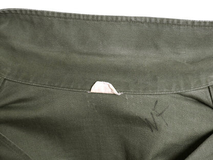 60s 米軍実物 US ARMY コットン サテン ユーティリティ シャツ L 程 古着 ヴィンテージ ミリタリー 軍物 1st 後期 筒袖 OG107 長袖シャツ