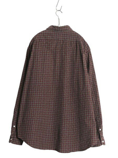 90s ラルフローレン 細畝 コーデュロイ 長袖 ボタンダウン シャツ メンズ XXL / オールド ポロ 総柄 長袖シャツ 大きいサイズ ワイシャツ