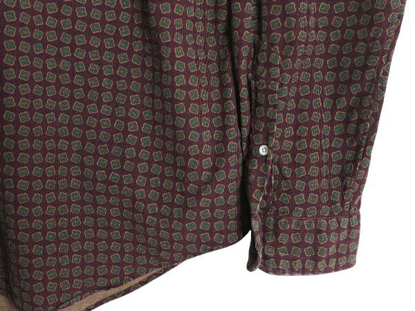 90s ラルフローレン 細畝 コーデュロイ 長袖 ボタンダウン シャツ メンズ XXL / オールド ポロ 総柄 長袖シャツ 大きいサイズ ワイシャツ