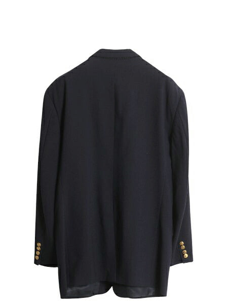 90s USA製 POLO UNIVERSITY CLUB ラルフローレン ウール テーラード ジャケット メンズ XL 程 紺ブレ ブレザー サマー 金ボタン きれいめ