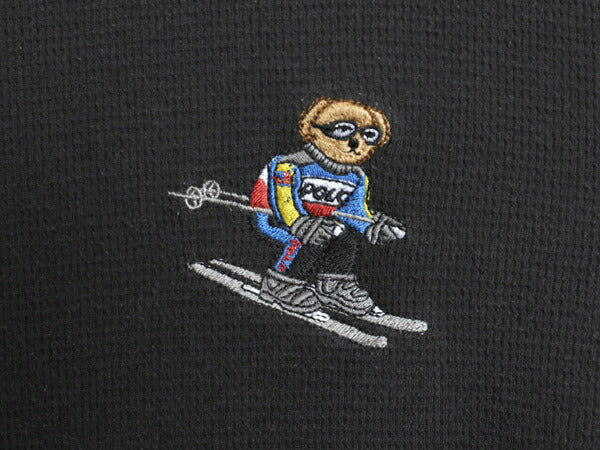 ポロベア ポロ ラルフローレン 長袖 サーマル Tシャツ メンズ L ロンT キャラクター ワッフル ワンポイント カットソー ロングスリーブ 黒