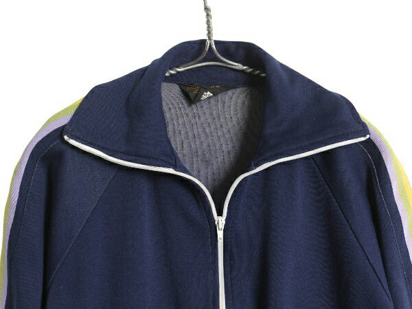 70s JCペニー フルジップ トラック ジャケット メンズ S レディース M ヴィンテージ ライン入り ジャージ トップス ジャンパー ハイネック