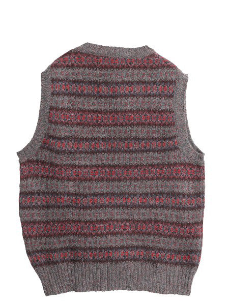 80s スコットランド製 ランズエンド フェアアイル ニット ベスト レディース L 小さめ M 程 / ヴィンテージ シェットランド ウール 重ね着