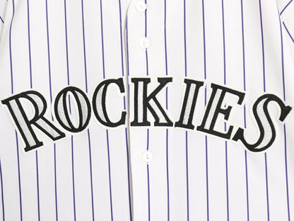 ロッキーズ ベースボール シャツ メンズ XXXL 程 MLB オフィシャル マジェスティック 大リーグ ユニフォーム ジャージ 重ね着 大きいサイズ